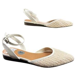 Indigo Rd. Garner Flats Women Size 7 M Cream Mesh Flats Pointed Toe Sling Backs